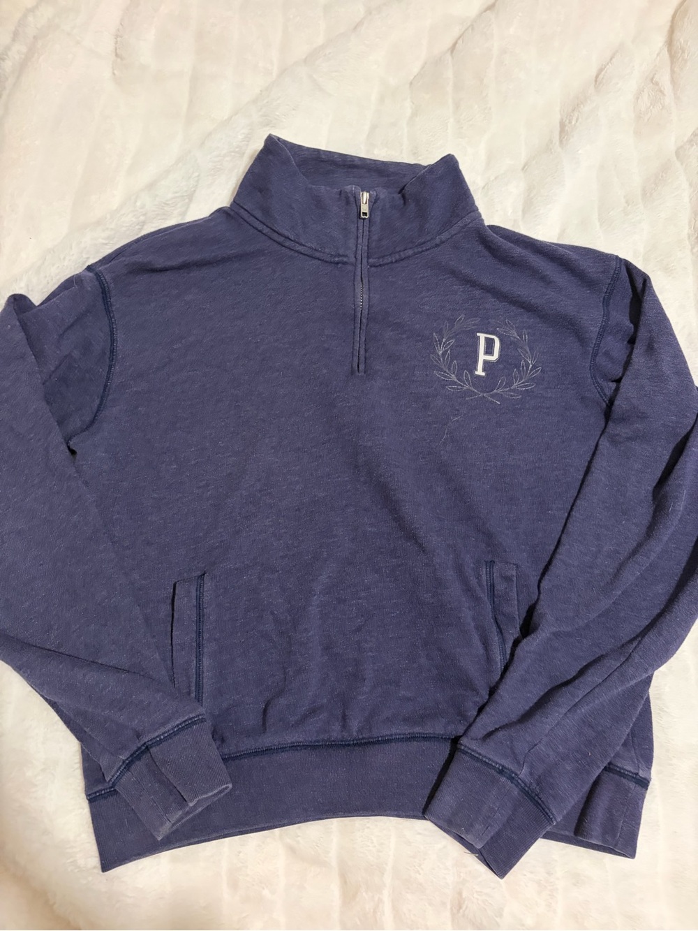 PINK Victoria's Secret Navy Quarter-Zip Pullover